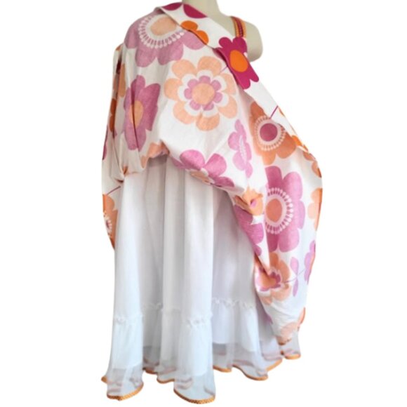 RARE EDITIONS Pink Orange & White Sleeveless Floral Dress - Girl's 6 - Picture 7 of 9